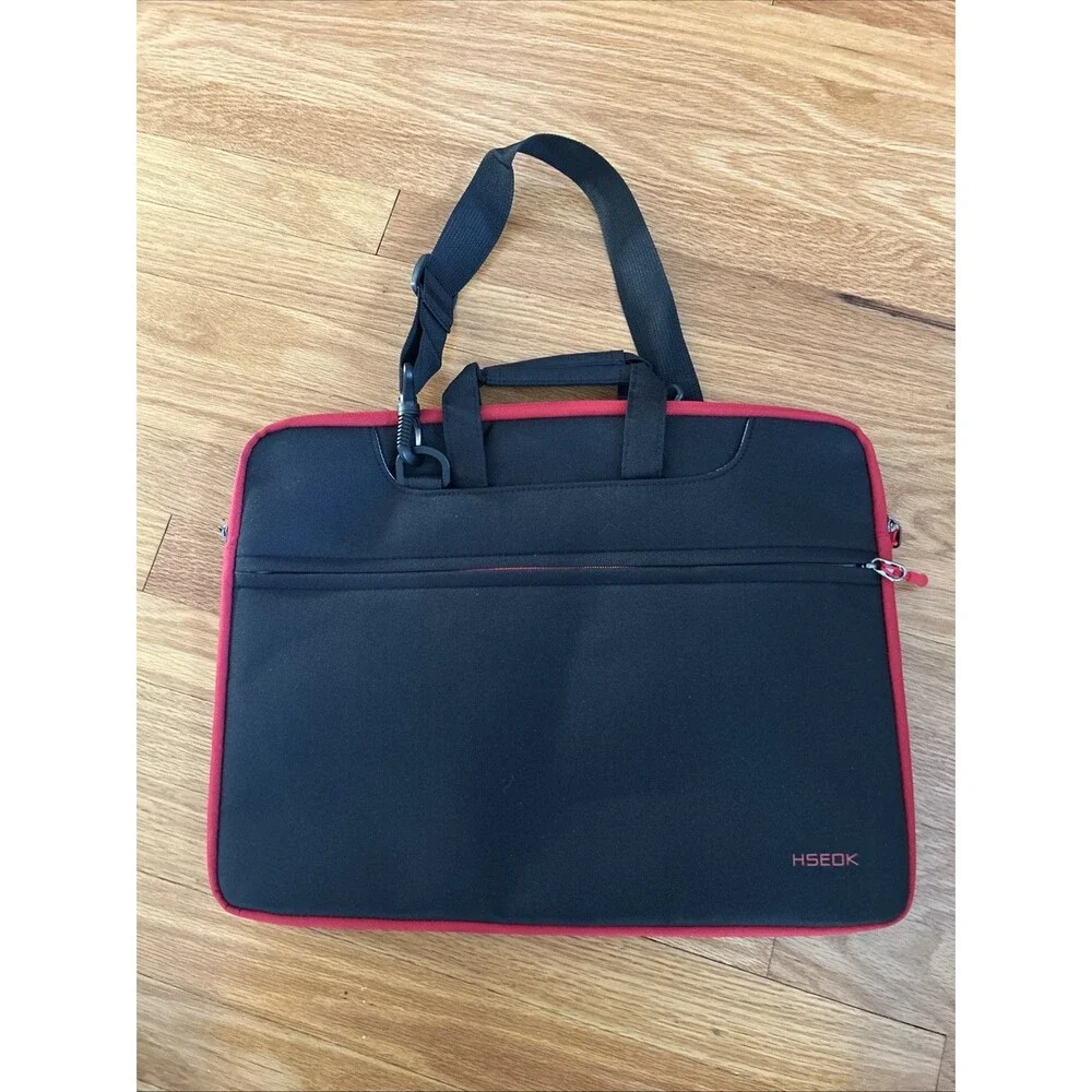 Laptop Case  Briefcase Water Resistant Shockproof Red Edge Bag